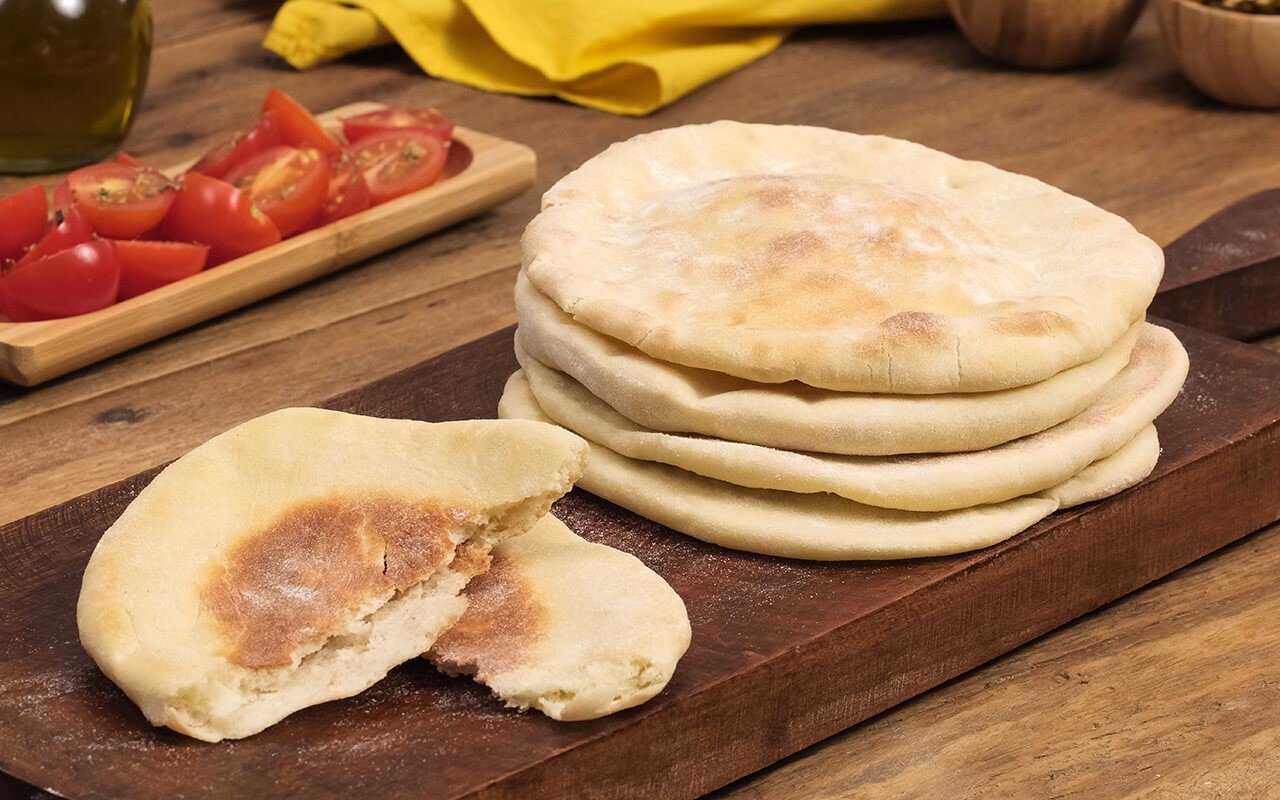 P&atilde;o s&iacute;rio &aacute;rabe da YOFAH, p&atilde;o &aacute;rabe macio, culin&aacute;ria &aacute;rabe artesanal